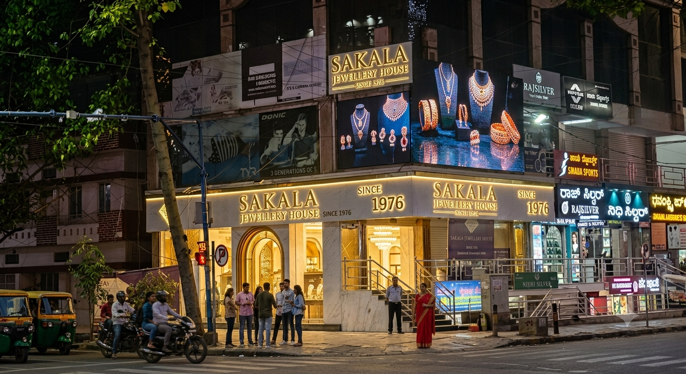 The Sakala Jewellery House storefront in Jayanagar, Bengaluru